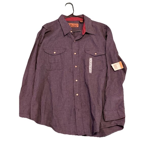 Big Sky Outfitters Shirt Men’s Size XL Gray Long Sleeve Button Up Cotton NEW - Picture 1 of 8